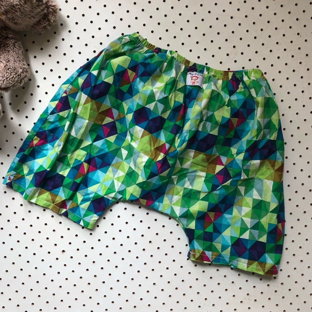 Boys size 3 Handmade MOP AND DOLLY Harem pants, green cotton, ‘jumbo slouchies’ - Picture 4 of 7